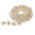 Miniatyrbillede 3 af 5: 12 Yards 25mm Tusindfryd Blomst Broderi Blondekant Applikation Bånd Syhåndværk