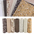 Miniatyrbillede 6 af 8: 7 stk 50*50 cm Bomuldsstof DIY Assorted Squares Pre Cut Sengesæt Quarters Bundle (Brun)