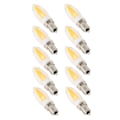 Miniatyrbilde 8 av 8: 10 stk E12 Lang Filament Pære 3W AC110V Lysekrone Taklampe Pære Varm Hvit