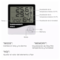 Miniatyrbilde 2 av 6: Temperatur Fuktighetsmonitor 4 Vindu Display Høydefinisjon Sensitive Digital Termometer Hygrometer