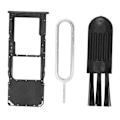 Miniatyrbillede 1 af 8: SIM-kortskuffe Professionel SIM-kortskuffeholder Udskiftning med Eject Pin til Samsung Galaxy A51 A515U Sort