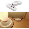 Miniatyrbild 5 av 5: 2-pack AC 250V 10A Inline På/Av Vippströmbrytare Bordslampa Kabelströmbrytare med Vit LED-indikator