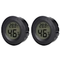 Miniatyrbillede 4 af 8: 2 stk. Mini Digital LCD Termometer Hygrometer Rund Form Temperatur Fugtighedsmåler til Krybdyrboks