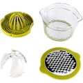 Miniatyrbillede 2 af 5: Multifunktionel Manuel Citruspresser, 4 I 1 Juicer Til Appelsiner, Citroner, Citrusfrugter, Med 2 Rivejern, Graveret Måling 400ml