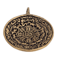 Miniatyrbillede 1 af 8: Amuletvedhæng nepalesisk sladderstil Messing Rundt Lucky Rope Hole Design Dekorativt hængende vedhæng til bakspejl
