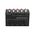 Miniatyrbilde 8 av 8: Stereomikser Passiv 4-kanals Audio Line Mini RCA bærbar for nettbrett