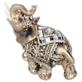Miniatyrbillede 4 af 8: Elefant Statue Figur Figur Feng Shui Resin Dyre Ornament Kunst Håndværk Desktop Dekoration Guld M 10x5x10cm