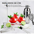 Miniatyrbillede 3 af 5: Professionel Boston Cocktail Shaker Sæt - 14 Dele, 500ml Rustfrit Stål Drinkshaker til Hjemmebaren og Cocktailentusiaster