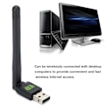 Miniatyrbilde 7 av 8: Drive Gratis USB2.0 WiFi trådløs adapter Nettverkskort Antenne Wi Fi-mottaker 150Mbps