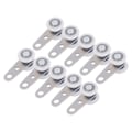 Miniatyrbilde 3 av 8: 10 stk remskive i rustfritt stål og nylon med 2 nylonhjul 19 mm diameter 44 mm lengde for skyvedør