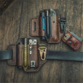 Miniatyrbild 5 av 8: EDC-organiser bältesögla läder multiverktygshållare för penna ficklampa verktyg och EDC-utrustning