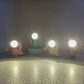 Miniatyrbilde 3 av 5: Oppladbar LED Bordlampe Berøringssensor Skrivebordslampe Sopplampe Soverom Restaurant Bar Kaffebar Dekor Rosa Kanin