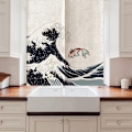 Miniatyrbillede 5 af 8: 85*120cm japansk stil polyester halv gardin køkken soveværelse skillevæg gardin boligindretning