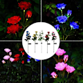 Miniatyrbillede 2 af 5: Solcelle Havelamper, 2 Pak LED Rose Blomst Have Dekorativ Pæl Lamper med 10 Roser