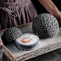 Miniatyrbillede 3 af 5: Japansk Planet Vulkansk Sten Kunstnerisk Fad Pendul Seafood Sushi Sashimi Isplade Røgplade, 1