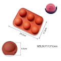 Miniatyrbillede 2 af 5: 6 Hulrum Halvcirkelformet Silikoneform til Chokoladeproduktion