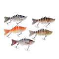 Miniatyrbilde 5 av 8: 5 STK 6 seksjoner fiskesluk Multiledd Swimbait Flerseksjons hardt agn med 2 kroker