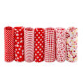 Miniatyrbilde 2 av 8: 7 stk 25*25 cm bomullsstoff DIY assorterte firkanter forhåndskuttede sengetøypakker (rød)