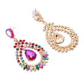 Miniatyrbilde 4 av 8: Vanndråpe Rhinestone Hengeøredobber Elegant Legering Glitrende Rhinestone Dangle Øredobber for Bryllup Midten KC Gull