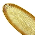 Miniatyrbild 8 av 8: Fruktfat i guld med bladform, borstad yta, kompakt densitetsplatta, serveringsfat för dessert, för hemmet L