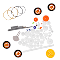 Miniatyrbild 3 av 8: 78 st plast kugghjul remskiva mask kit kugghjulssats axelrems DIY-set tillbehör