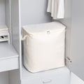 Miniatyrbillede 2 af 5: Canvas Opbevaringspose til Garderobe, Stor Blød Organizer til Sengetøj og Tøj - Beige