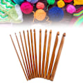 Miniatyrbild 6 av 8: 12 st bambu stickningsnålar set olika storlekar slätare kanter rund bambu virkning för DIY tröjor