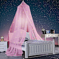 Miniatyrbilde 3 av 4: 1 Sett Selvlysende Polyester Stjerner Prinsesse Dome Seng Baldakin Hvit S