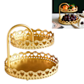 Miniatyrbillede 5 af 8: Dobbelt lag kagefad dekorativ kobber guld kiks dessert display fad til bryllup kærlighed hjerte