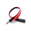 Miniatyrbilde 2 av 7: 3,5 mm hunn til dobbel hann hodetelefonmikrofon lyd Y-splitter AUX-kabel