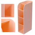 Miniatyrbillede 8 af 8: Opbevaringsboks skrivebord 4 gitter multifunktionel sød pink vertikal brevpapir arrangør til studierum kontor toiletbord