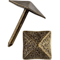 Miniatyrbillede 2 af 5: 70 dekorative søm, antikke bronze messing 12 mm