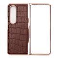 Pikkukuva 2 / 8: Puhelimen suojakotelo Samsung Galaxy Z Fold 4:lle Nano Plating Crocodilian Pattern Aito nahka naarmuuntumaton ruskea