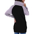 Miniatyrbillede 2 af 3: Colorblock hættetrøje sweatshirt: Dame casual fuld lynlås jakke med lommer 2XL lys lilla