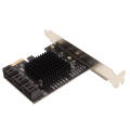 Pikkukuva 6 / 8: PCIE 3.0–6 -porttinen SATA-laajennuskortti 6 Gbps PCI Express X4 X8 X16 Plug and Play PCIE SATA Card 6 -portti Windowsille