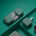Miniatyrbillede 2 af 5: Bærbar Powerbank og telefonholder, bærbar trådløs opladningsskat mobiltelefonholder, lille bærbar oplader Zekai Grøn