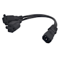 Miniatyrbillede 5 af 8: Y Splitter strømstikledning IEC 320 C14 han til dobbelt 5 15R hun splitter adapterkabel 11,8 tommer 10A 125‑250V