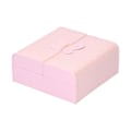 Miniatyrbillede 2 af 8: Smykkeæske Fashionable PU Læder Halskæde Vedhæng Ørering Organizer Display Case 15x15x6.5cmPink