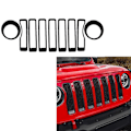 Miniatyrbilde 1 av 5: 18-22 Jeep Wrangler JT Gladiator Frontlys ringer Center Mesh Rim Trim Kit fra Niortuning Tilbehør
