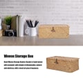 Miniatyrbild 3 av 7: Vävd sjögräs rektangulär förvaringskorg med lock - Desktop Organizer