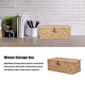 Miniatyrbillede 3 af 7: Vævet havgræs rektangulær opbevaringskurv med låg - Desktop Organizer