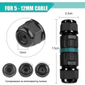 Pikkukuva 4 / 5: Vedenpitävä IP68 2-suuntainen ulkosähköliitäntärasian set 4 kpl, yhteensopiva Domino Waterproof -liitäntärasian kanssa 5-12mm