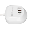 Miniatyrbilde 4 av 8: T3P USB-plugg multiportlader multifunksjonell 4-porters PD QC3.0 USB-laderhub 100-240VUK-plugg