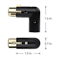 Pikkukuva 3 / 5: 2 KPL Audio Adapter Plug 3-nastainen XLR-kulma-adapteri Säädettävä uros-naaras oikeakulmainen XLR-adapteri (XLR 90 asteen adapteri)