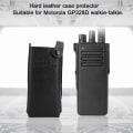 Miniatyrbilde 7 av 8: Hardt PU-skinnveske med ryggklemme/nylonskulderstropp for Motorola GP328D Walkie Talkie