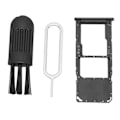 Miniatyrbillede 4 af 8: SIM-kortskuffe Professionel SIM-kortskuffeholder Udskiftning med Eject Pin til Samsung Galaxy A51 A515U Sort