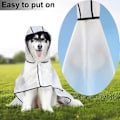 Miniatyrbillede 4 af 5: Vandtæt gennemsigtig hunde regnfrakke med justerbar hætte og elastiske manchetter - ideel til mellemstore og store hunde (9XL)