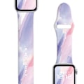 Miniatyrbillede 4 af 5: Blomstermønstret Smartwatch Band Udskiftning Blød Silikone Sport Watch Strap til Iwatch 7 Serie Lilla Rhyme 42/44/45MM