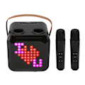 Miniatyrbillede 3 af 8: Bærbar karaokehøjttalersystem karaoke maskine med 2 trådløse mikrofoner Type C Bluetooth højttaler med RGB lys