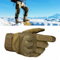 Miniatyrbild 5 av 8: Motorcykelhandskar Hårda Knogar Andningsbara Bra Grepp Anti Slip Full Finger Powersports Handskar för Lumbering Tung Industri Brun S